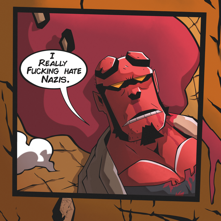 Hellboy hates nazis